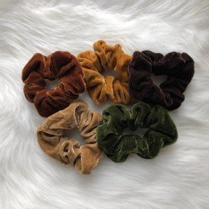 5 Velvet Scrunchies